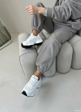 Женские кожаные/текстильные, белые, стильные и качественные кроссовки. от 39 до 40 гг. 9487 мм.7 фото