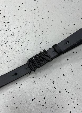 Ремень черный турция 2см женский из натуральной кожи + коробка, ремень туречковая пояс кожаный черный пояс в стиле guess гесс