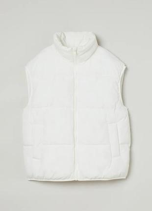 Белый жилет, безрукавка, пуфер овер овер сайз куртка h&amp;m cos arket zara guess3 фото