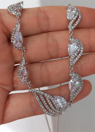 Кольє  нове[ з біркою] з кубічними цирконами, неймовірно сяюче.