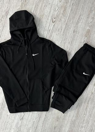 Демисезонный спортивный костюм nike черная кофта на молнии + брюки (двернитка)5 фото