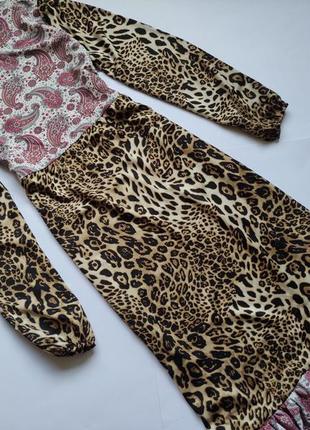 Сукня міді з леопардовим принтом анімалістичним