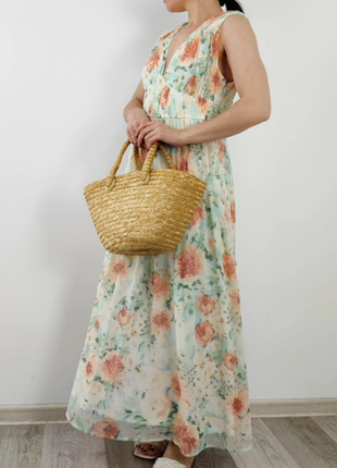 Шифонова сукня в акварельний квітковий принт h&m3 фото
