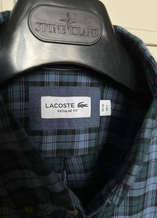 Мужская рубашка lacoste (l - xl размер, оригинал)6 фото