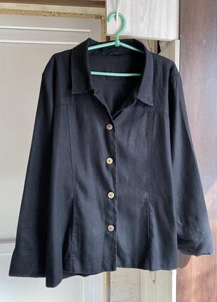 Рубашка пиджак из конопли от эко бренда черный оверсайз4 фото