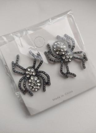 Новые серьги паук цинк 3.5 см гвоздики4 фото
