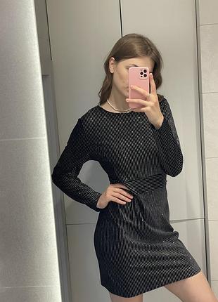 Чорна сукня, чорна міні сукня, сукня з блискітками, сукня яка переливається