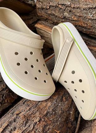 Кроксы сабо crocs off court clog bone беж лидер продаж1 фото