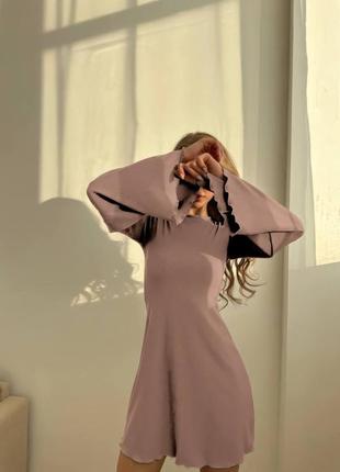 Неймовірна легка та зваблююча сукня міні з широкими рукавами та відкритою спинкою на шнурівці❤️‍🔥2 фото