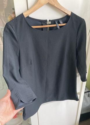 Mango s/m идеальная базовая черная блуза кофточка прямого кроя4 фото