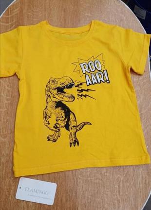 Футболка футболочка желтая дено динозавры дино