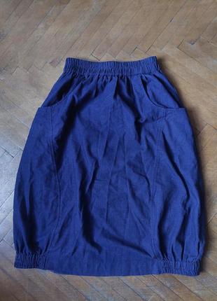 Синяя вельветовая мини юбка party hard2 фото