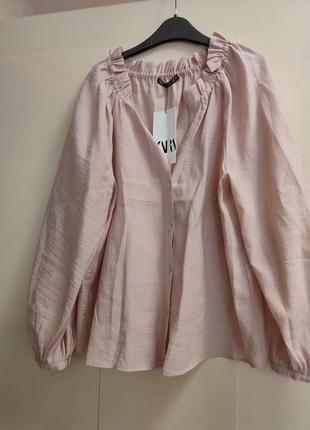 Zara блуза пудрова s оверсайз3 фото