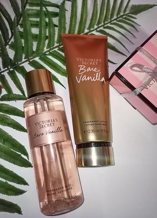 Набір спрей міст та лосьон для тіла victorias secret bare vanilla