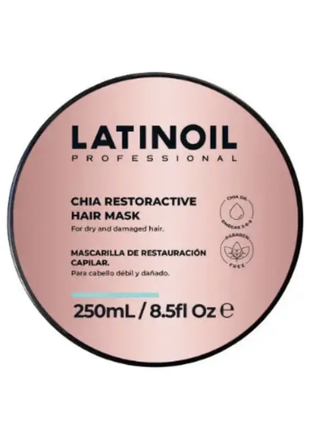 Восстанавливающая маска для волос latinoil chia restoractive hair mask 250 ml1 фото