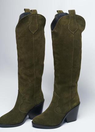 Казаки итальянская замша р36-40 сапоги высокие ботфорты козаки замшеві черевики ботфорти2 фото