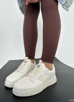 Женские кожаные, бежевые, стильные и качественные кроссовки. от 36 до 39 гг. 9100 мм.5 фото