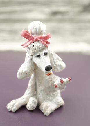 Статуетка пуделя керамічна статуетка poodle figurine