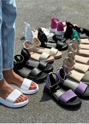 Босоніжки з натуральної шкіри/замші 48700