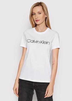 Футболка женская calvin klein, цвет белый😍2 фото