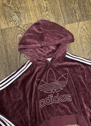 Класна спортивна кофта кроп топ худі adidas оригінал3 фото