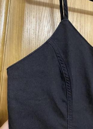 Чёрный модный тонкий джинсовый сарафан платье по фигуре 50-52 р8 фото