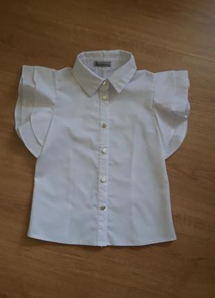 Блузка рубашка школьная 122р.2 фото