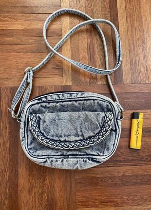 Нова маленька джинсова denim сумочка  кросбоді claire’s accessories швейцарія1 фото