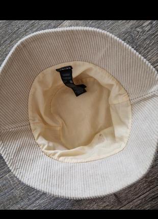 Бежева вельветова шляпа панама2 фото