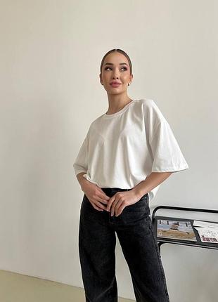 Базовая однотонная оверсайз футболка под зара