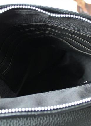 Мужская сумка philipp plein черная / кожа / мессенджер / барсетка8 фото