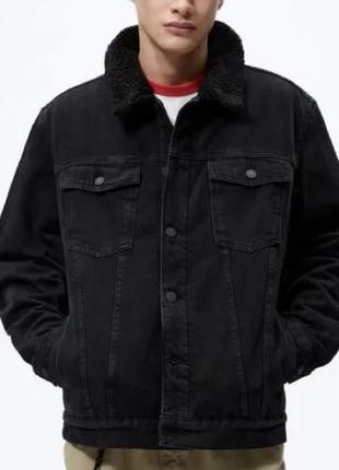Zara ® sherpa denim jacket оригінал джинсівка-шерпа свіжих колекцій
