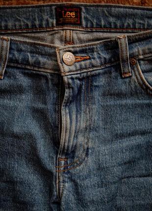 Винтажные голубые джинсы lee w30 l28 cropped укороченные прямые regular