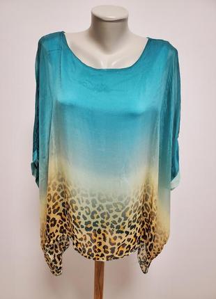 Шикарная брендовая итальянская шелковая блузка свободного фасона1 фото