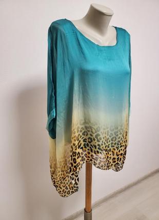 Шикарная брендовая итальянская шелковая блузка свободного фасона4 фото