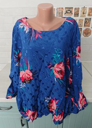 Красивая блуза в цветы большой размер батал 50 /52/54 блузка блузочка
