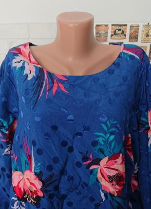Красивая блуза в цветы большой размер батал 50 /52/54 блузка блузочка2 фото