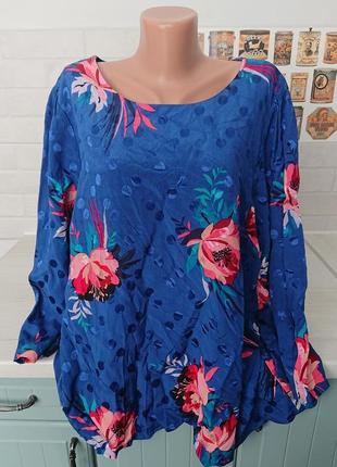 Красивая блуза в цветы большой размер батал 50 /52/54 блузка блузочка4 фото