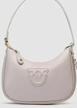 💎сумка  pinko half moon bag simply cream with leather buckle