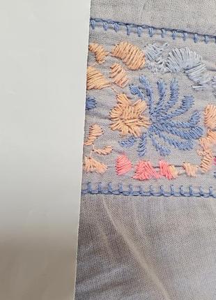 Шикарний брендовий легкий котоновий сарафан плаття на бретельках з вишивкою10 фото