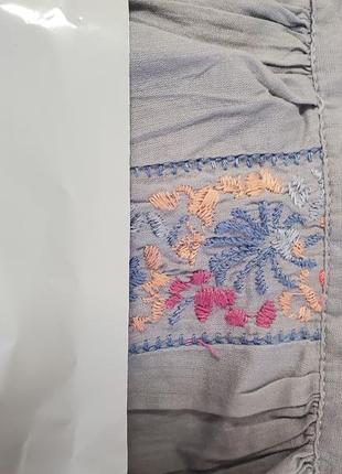 Шикарний брендовий легкий котоновий сарафан плаття на бретельках з вишивкою9 фото