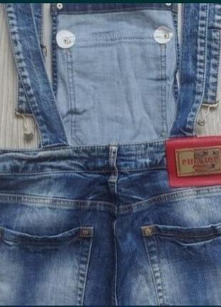Жіночий джинсовий комбінезон зі вставками philipp plein 29 розміру5 фото