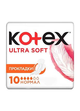 Гігієнічні прокладки для критичних днів kotex ultra dry normal, 10 шт1 фото