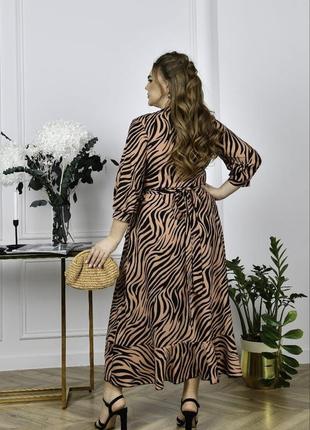 Волшебное длинное женское платье на запах с воланом5 фото