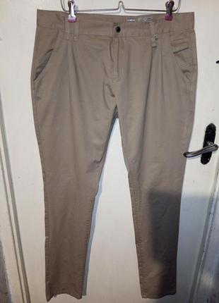 Натуральные-хлопок,зауженные брюки-чинос с защипами,на высокую,exsept1 фото