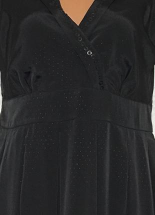 Нарядное чёрное шёлковое платье2 фото