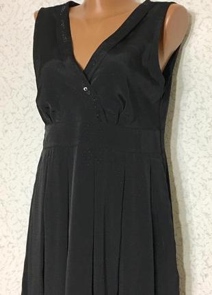 Нарядное чёрное шёлковое платье4 фото