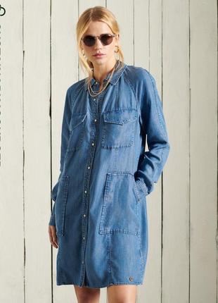 Оверсайз джинс  міді сукня сорочка ліоцелл superdry1 фото