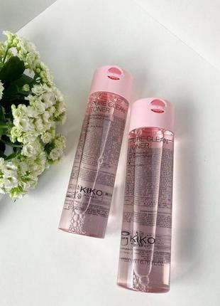 Зволожувальний і пом'якшувальний тонік для обличчя kiko milano pure clean toner