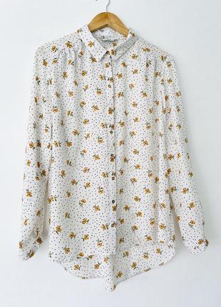 Легкая блуза с принтом в горох, батал1 фото